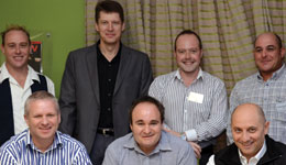 Standing: Dusty van den Berg, Neville Wilken, MJ Oosthuizen, Philip Smerkovitz. 
Seated: Tim Timmins,  Mark Chertkow,  Geoff Schapiro